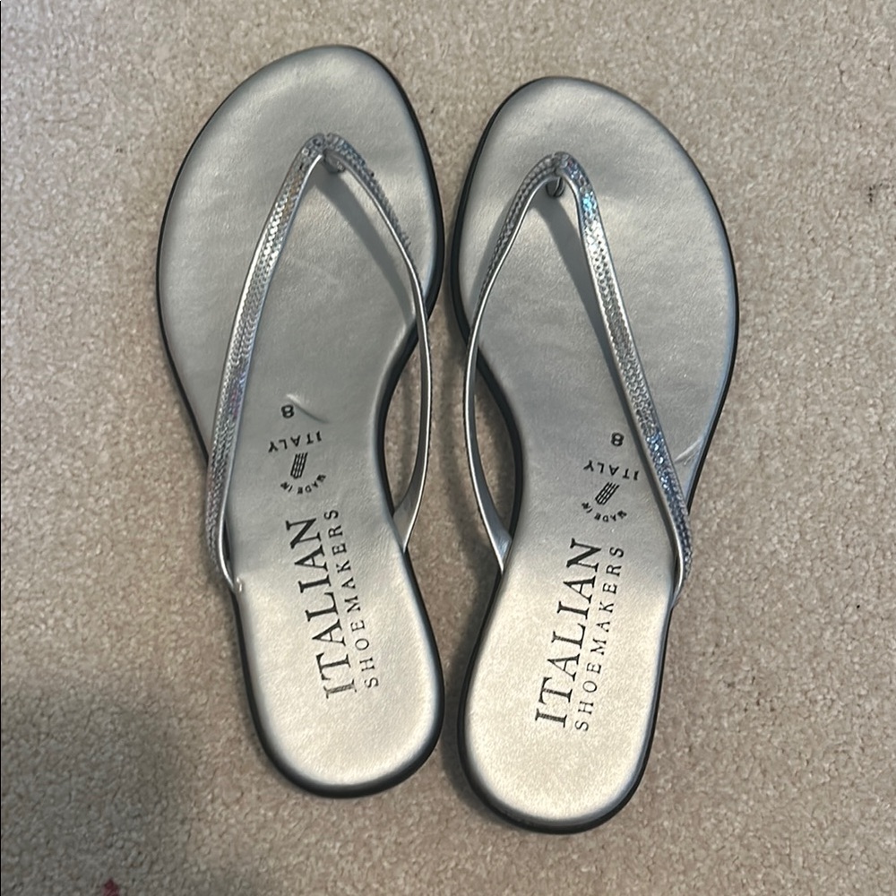Italian Shoemakers Silver Metallic Sandals